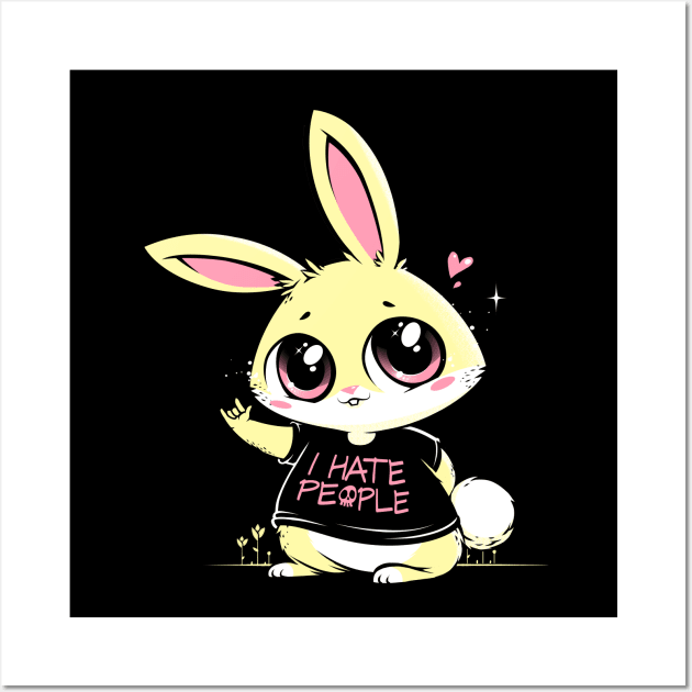 I Hate People Bunny Wall Art by Tobe_Fonseca